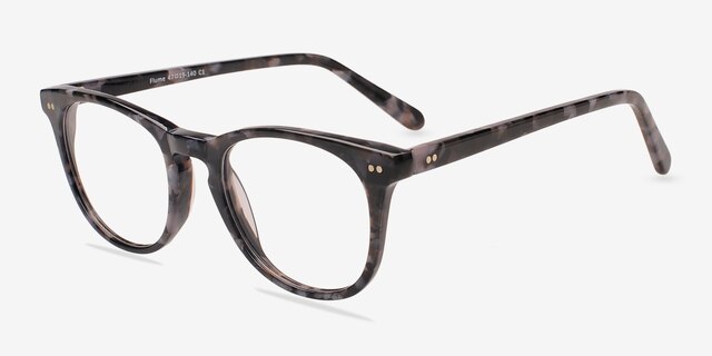 Flume Gray & Floral AcetateEyeglass Frames from EyeBuyDirect, Angle View