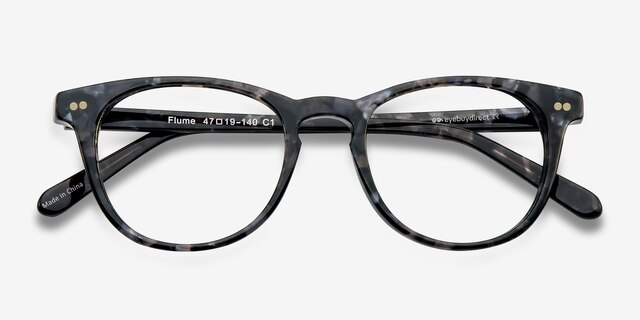 Flume Gray & Floral AcetateEyeglass Frames from EyeBuyDirect, Closed View
