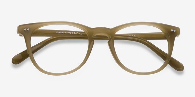 Flume Taupe AcetateEyeglass Frames from EyeBuyDirect, Closed View