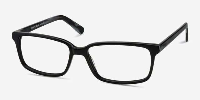 Denny Black & Gray AcetateEyeglass Frames from EyeBuyDirect, Angle View