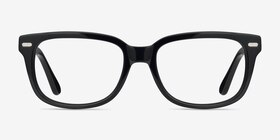 Little John Noir Acétate Montures de lunettes de vue d'EyeBuyDirect, Vue de Face