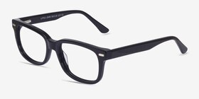 Little John Noir Acétate Montures de lunettes de vue d'EyeBuyDirect, Vue d'Angle