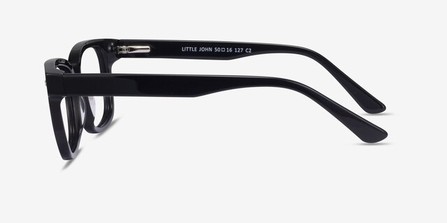 Little John Black AcetateEyeglass Frames from EyeBuyDirect, Side View
