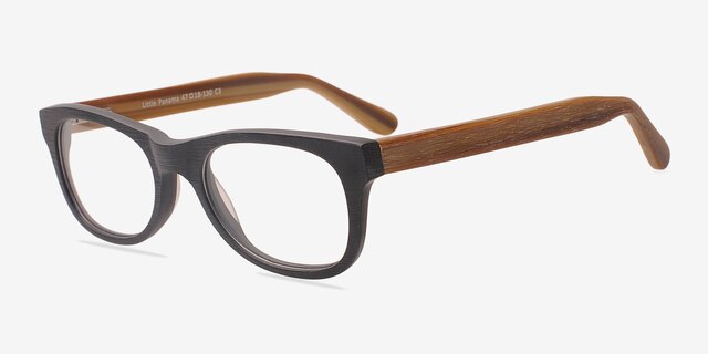 Little Panama Black AcetateEyeglass Frames from EyeBuyDirect, Angle View
