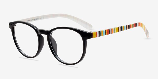 Little Chilling Clear & Black PlasticEyeglass Frames from EyeBuyDirect, Angle View