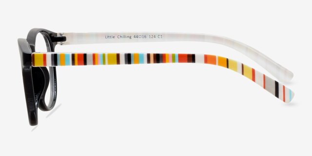 Little Chilling Clear & Black PlasticEyeglass Frames from EyeBuyDirect, Side View