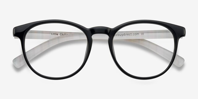 Little Chilling Clear & Black PlasticEyeglass Frames from EyeBuyDirect, Closed View