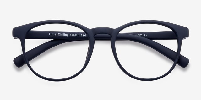 Little Chilling Matte Navy PlasticEyeglass Frames from EyeBuyDirect, Closed View