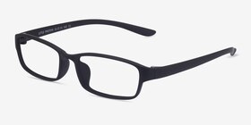 Little Preston Noir Plastique Montures de lunettes de vue d'EyeBuyDirect, Vue d'Angle