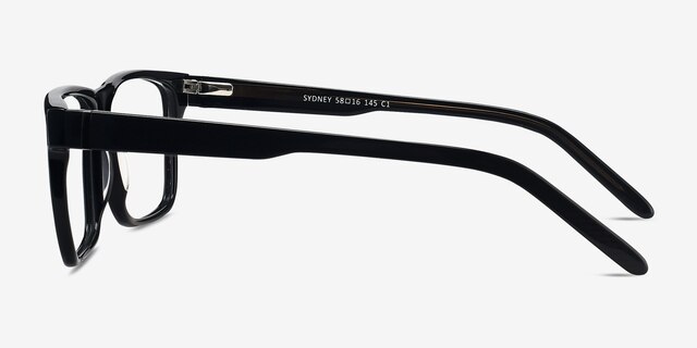 Sydney Black AcetateEyeglass Frames from EyeBuyDirect, Side View