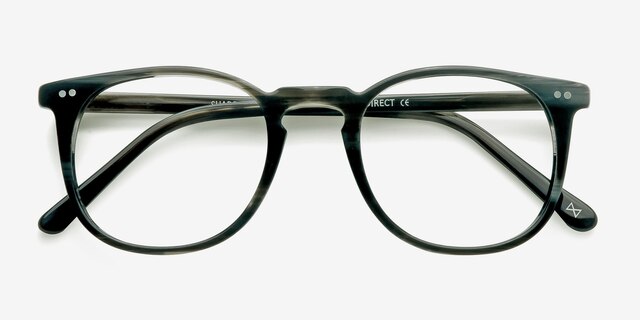 Shade Striped Granite AcetateEyeglass Frames from EyeBuyDirect, Closed View