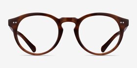 Theory Cognac Acétate Montures de lunettes de vue d'EyeBuyDirect, Vue de Face
