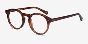Theory Cognac Acétate Montures de lunettes de vue d'EyeBuyDirect, Vue d'Angle