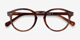 Theory Cognac Acétate Montures de lunettes de vue d'EyeBuyDirect, Vue Rapprochée