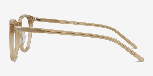 Aura Matte Champagne AcetateEyeglass Frames from EyeBuyDirect, Side View