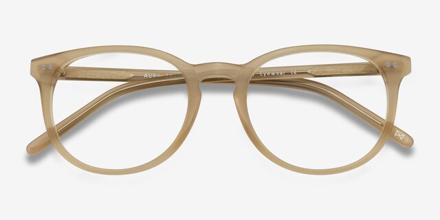 Aura Matte Champagne AcetateEyeglass Frames from EyeBuyDirect, Closed View
