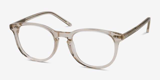 Aura Champagne AcetateEyeglass Frames from EyeBuyDirect, Angle View