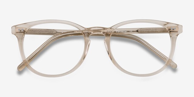 Aura Champagne AcetateEyeglass Frames from EyeBuyDirect, Closed View