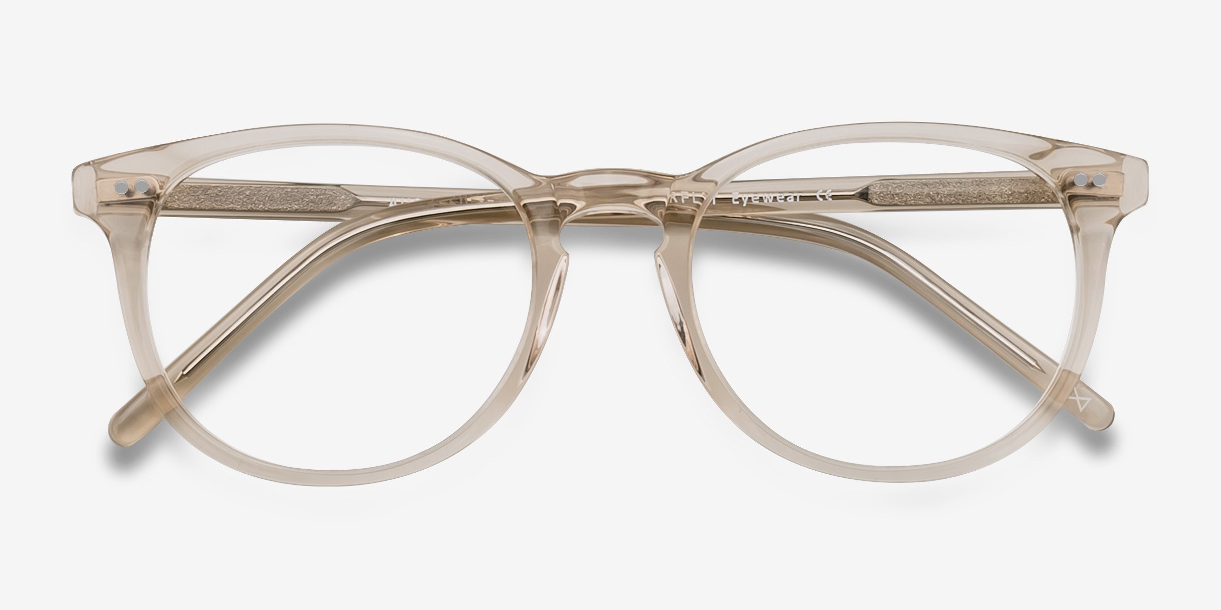 Aura Round Champagne Full Rim Eyeglasses Eyebuydirect Canada