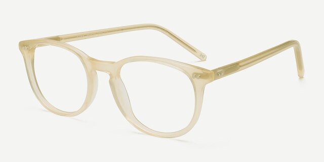 Aura Frosted Vanilla AcetateEyeglass Frames from EyeBuyDirect, Angle View