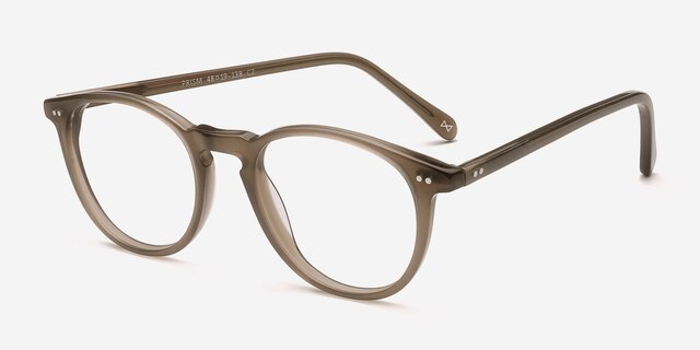 Prism Taupe AcetateEyeglass Frames from EyeBuyDirect, Angle View