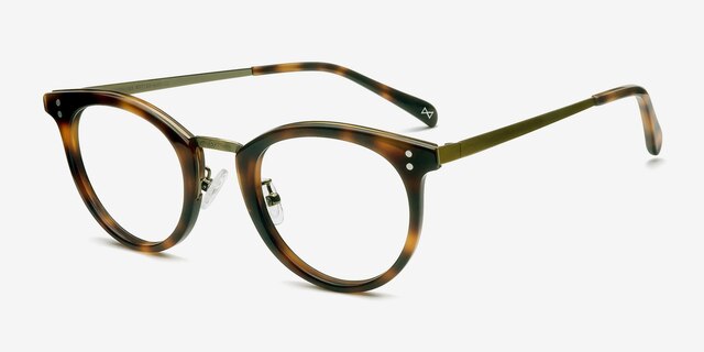 Nostalgia Caramel Acetate-metalEyeglass Frames from EyeBuyDirect, Angle View