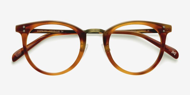 Nostalgia Cinnamon AcetateEyeglass Frames from EyeBuyDirect, Closed View
