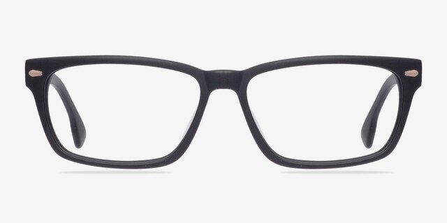 Glance Matte Black AcetateEyeglass Frames from EyeBuyDirect, Front View