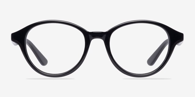 Amuse Noir AcétateMontures de lunettes de vue d'EyeBuyDirect, Vue de Face