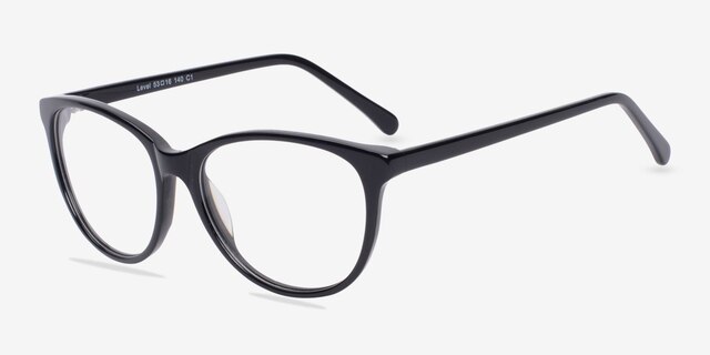 Level Noir AcétateMontures de lunettes de vue d'EyeBuyDirect, Vue d'Angle