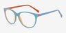 Level Bleu pâle AcétateMontures de lunettes de vue d'EyeBuyDirect, Vue d'Angle