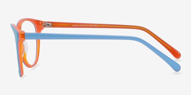 Level Bleu pâle AcétateMontures de lunettes de vue d'EyeBuyDirect, Vue de Côté