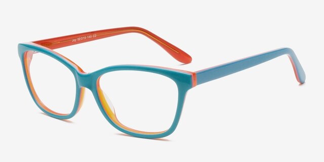 Joy Blue AcetateEyeglass Frames from EyeBuyDirect, Angle View