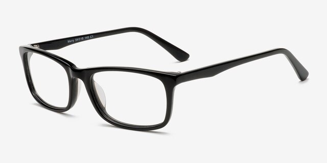Merry Black AcetateEyeglass Frames from EyeBuyDirect, Angle View