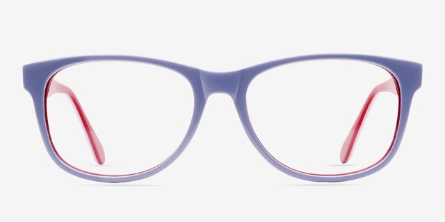 Lucky Bleu pâle AcétateMontures de lunettes de vue d'EyeBuyDirect, Vue de Face