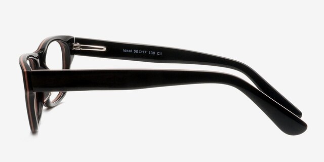 Ideal Black AcetateEyeglass Frames from EyeBuyDirect, Side View