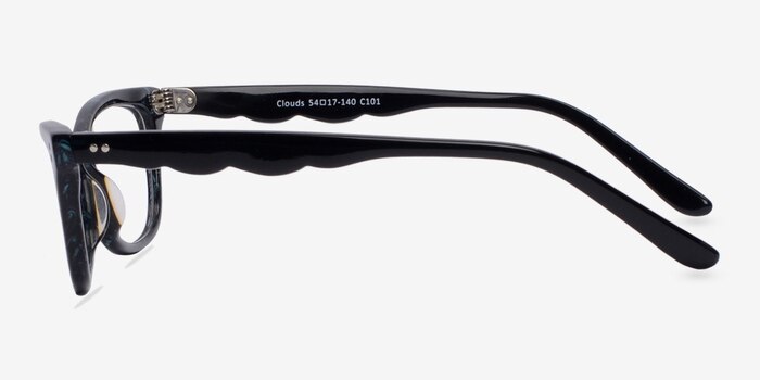 Clouds Black/Blue Acétate Montures de lunettes de vue d'EyeBuyDirect