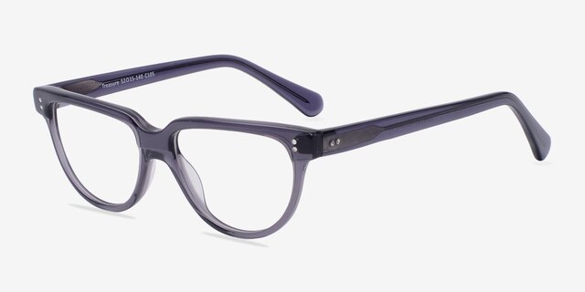 Treasure Gray AcetateEyeglass Frames from EyeBuyDirect, Angle View