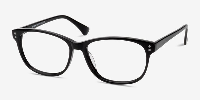 Delight Black AcetateEyeglass Frames from EyeBuyDirect, Angle View