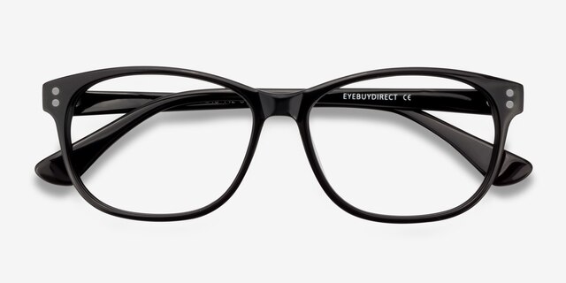 Delight Black AcetateEyeglass Frames from EyeBuyDirect, Closed View