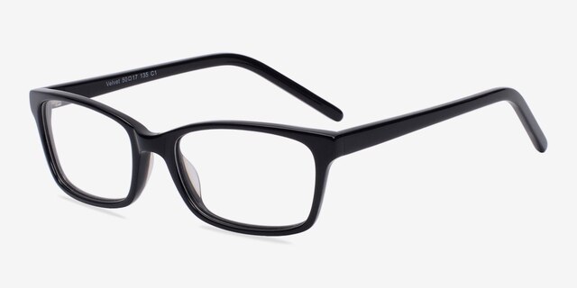 Velvet Black AcetateEyeglass Frames from EyeBuyDirect, Angle View