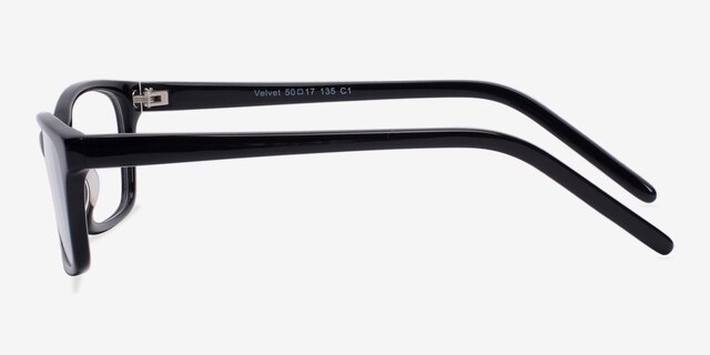 Velvet Black AcetateEyeglass Frames from EyeBuyDirect, Side View