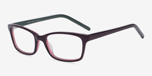 Velvet Purple AcetateEyeglass Frames from EyeBuyDirect, Angle View