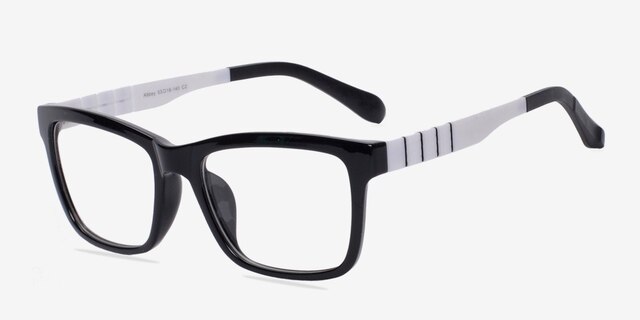 Abbey Black & White AcetateEyeglass Frames from EyeBuyDirect, Angle View