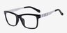 Abbey Black & White AcetateEyeglass Frames from EyeBuyDirect, Angle View