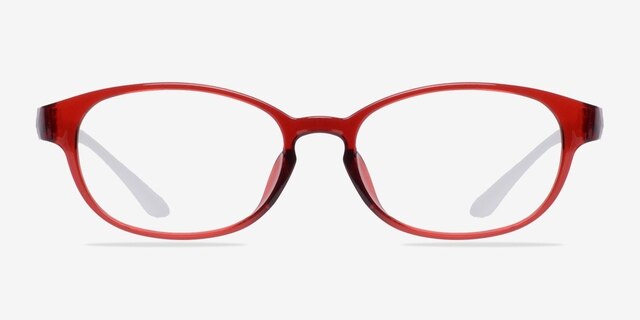 Hannah Red AcetateEyeglass Frames from EyeBuyDirect, Front View
