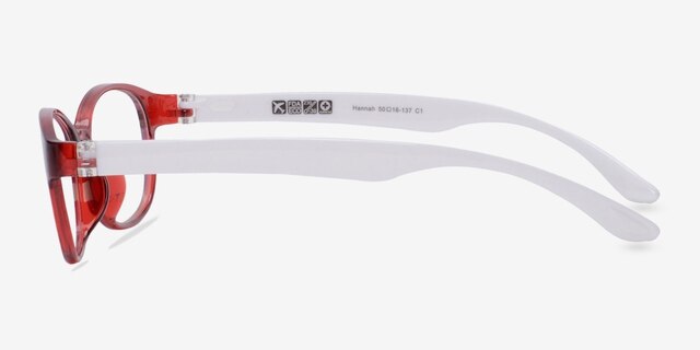 Hannah Red AcetateEyeglass Frames from EyeBuyDirect, Side View