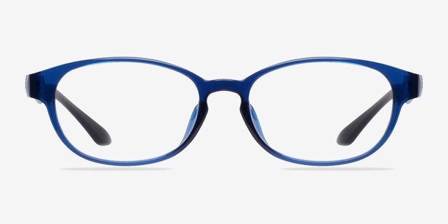 Hannah Blue AcetateEyeglass Frames from EyeBuyDirect, Front View