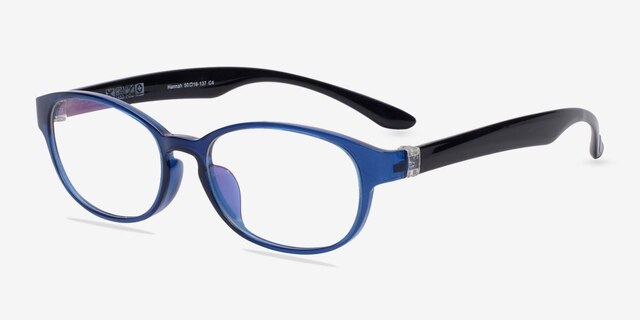 Hannah Blue AcetateEyeglass Frames from EyeBuyDirect, Angle View