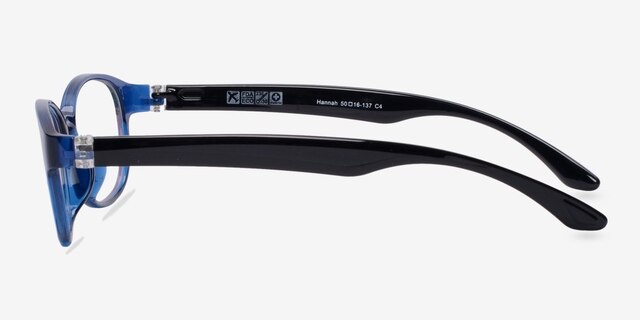 Hannah Blue AcetateEyeglass Frames from EyeBuyDirect, Side View